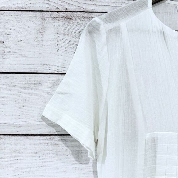 Ghosttropic White Short Sleeve Tunic Dress Size Medium Vacation Beach Cruise - Picture 4 of 11